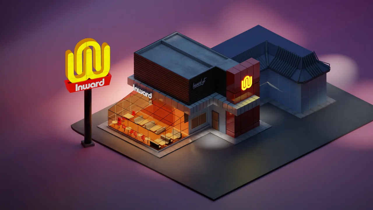 Stylized restaurant environment